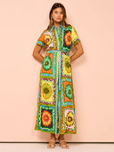 Vestidos Largos Farm Discos Florais