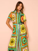Vestidos Largos Farm Discos Florais