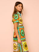 Vestidos Largos Farm Discos Florais