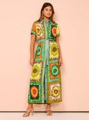 Vestidos Largos Farm Discos Florais