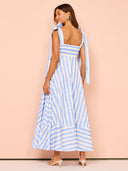 Vestido Largo Lapis Stripe