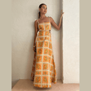 Vestidos Largos Pine Mosaico Naranja