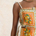 Vestidos Largos Pine Mosaico Naranja